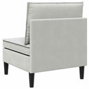 vidaXL Középső Sofa tárolóval Világosszürke Bársony