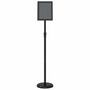 vidaXL Kiállító Állvány Fekete 25 x 25 x 125 cm Alumínium