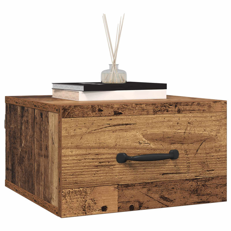 vidaXL Éjjeliszekrény fiókkal Öreg fa 35 x 35 x 20 cm Faanyag