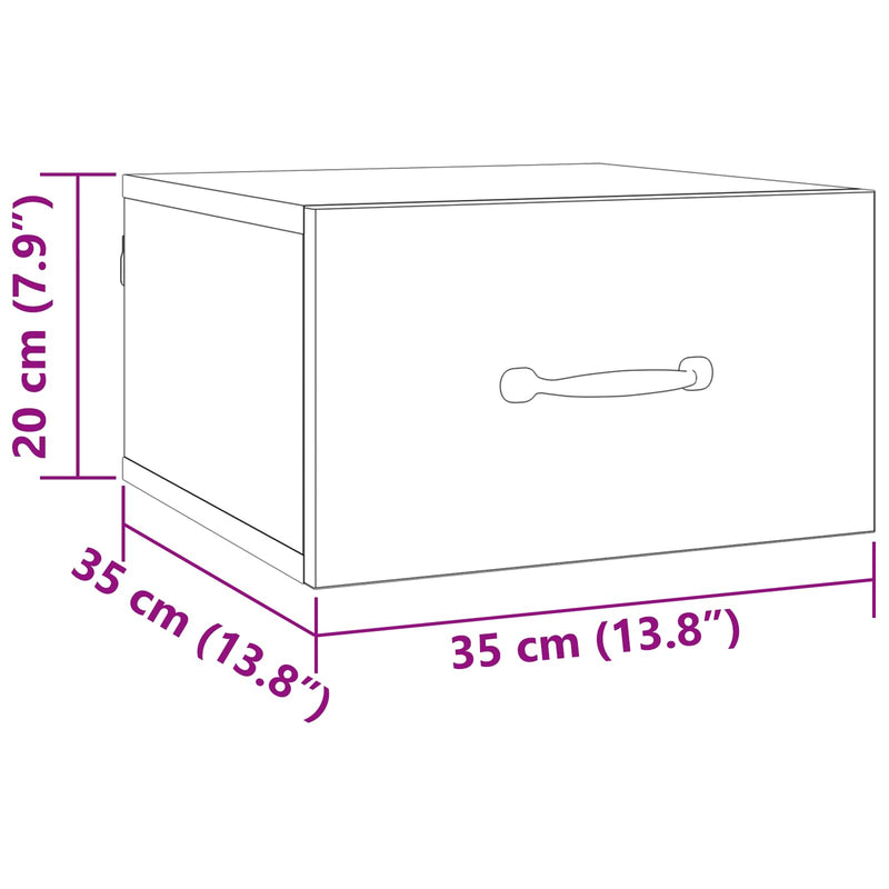 vidaXL Éjjeliszekrény fiókkal Öreg fa 35 x 35 x 20 cm Faanyag