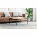 vidaXL Dohányzóasztal Természetes 100 x 100 x 45 cm Tömör fenyőfa