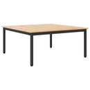 vidaXL Dohányzóasztal Természetes 100 x 100 x 45 cm Tömör fenyőfa