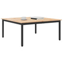 vidaXL Dohányzóasztal Természetes 100 x 100 x 45 cm Tömör fenyőfa