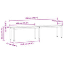 vidaXL pad Fehér 200 x 35 x 45 cm Tömör fenyőfa