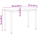 vidaXL Étkezőasztal Természetes 110 x 55 x 75 cm Tömör fenyőfa
