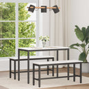 vidaXL Étkezőasztal Fehér 110 x 55 x 75 cm Tömör fenyőfa