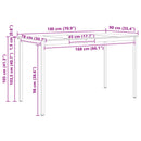 vidaXL Bárasztal Természetes 180 x 90 x 105 cm Tömör fenyőfa