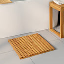 vidaXL Fürdőszoba szőnyeg Egyszínű Barna 50 x 50 cm Tömör Akácfa