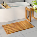 vidaXL Fürdőszoba szőnyeg Egyszínű Barna 100 x 55 cm Tömör Akácfa