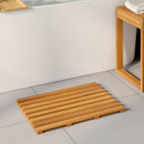 vidaXL Fürdőszoba szőnyeg Egyszínű Barna 56 x 37 x 2,5 cm Tömör Akácfa