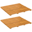 vidaXL Fürdőszoba szőnyeg Egyszínű Barna 50 x 48 x 2,5 cm Tömör Akácfa