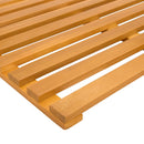 vidaXL Fürdőszoba szőnyeg Egyszínű Barna 80 x 48 x 2,5 cm Tömör Akácfa