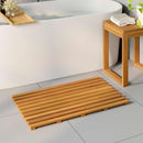 vidaXL Fürdőszoba szőnyeg Egyszínű Barna 80 x 48 x 2,5 cm Tömör Akácfa
