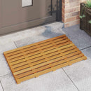vidaXL Fürdőszoba szőnyeg Egyszínű Barna 80 x 48 x 2,5 cm Tömör Akácfa