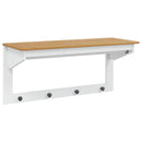 vidaXL Kabáthorog HILL Fehér és mézbarna 90 x 35 x 41.5 cm Tömör fenyő