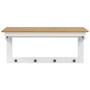 vidaXL Kabáthorog HILL Fehér és mézbarna 90 x 35 x 41.5 cm Tömör fenyő