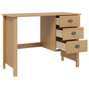 vidaXL Fiókos Asztal HILL Méz barna 100 x 45 x 74 cm Tömör fenyő