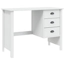 vidaXL Fiókos Asztal fiókkal HILL Fehér 100 x 45 x 74 cm Tömör fenyő