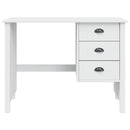 vidaXL Fiókos Asztal fiókkal HILL Fehér 100 x 45 x 74 cm Tömör fenyő