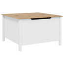 vidaXL Dohányzóasztal HILL Fehér és mézbarna 79.5 x 79.5 x 49 cm
