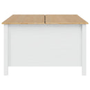 vidaXL Dohányzóasztal HILL Fehér és mézbarna 79.5 x 79.5 x 49 cm