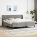 vidaXL Ágykeret matraccal matracmal Világosszürke 200 x 200 cm Bársony