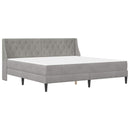 vidaXL Ágykeret matraccal matracmal Világosszürke 200 x 200 cm Bársony