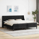 vidaXL Ágykeret matraccal matracmal Fekete 200 x 200 cm Bársony