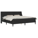 vidaXL Ágykeret matraccal matracmal Fekete 200 x 200 cm Bársony