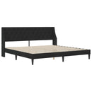 vidaXL Ágykeret matraccal matracmal Fekete 200 x 200 cm Bársony