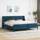 vidaXL Ágykeret matraccal matracmal Kék 200 x 200 cm Bársony