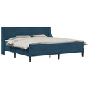 vidaXL Ágykeret matraccal matracmal Kék 200 x 200 cm Bársony