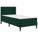 vidaXL Ágykeret matraccal fejtámlával Sötétzöld 100 x 200 cm Bársony