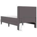 vidaXL Ágykeret matraccal Szürke 90 x 200 cm Műbőr