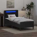 vidaXL Ágykeret matraccal Fekete 90 x 200 cm Műbőr