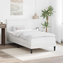 vidaXL Ágykeret LED szalagokkal fejtámlával Fehér 90 x 190 cm Műbőr