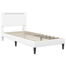 vidaXL Ágykeret LED szalagokkal fejtámlával Fehér 90 x 190 cm Műbőr