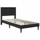 vidaXL Ágykeret LED szalagokkal fejtámlával Fekete 90 x 200 cm Műbőr