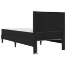 vidaXL Ágykeret LED szalagokkal fejtámlával Fekete 90 x 200 cm Műbőr