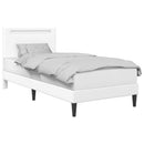 vidaXL Ágykeret LED szalagokkal fejtámlával Fehér 100 x 200 cm Műbőr