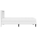 vidaXL Ágykeret LED szalagokkal fejtámlával Fehér 100 x 200 cm Műbőr