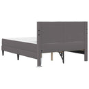 vidaXL Ágykeret LED szalagokkal fejtámlával Szürke 120 x 200 cm Műbőr