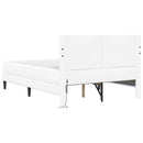 vidaXL Ágykeret LED szalagokkal fejtámlával Fehér 120 x 200 cm Műbőr