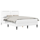 vidaXL Ágykeret LED szalagokkal fejtámlával Fehér 140 x 190 cm Műbőr