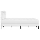 vidaXL Ágykeret LED szalagokkal fejtámlával Fehér 160 x 200 cm Műbőr