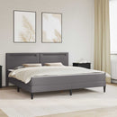vidaXL Ágykeret LED szalagokkal fejtámlával Szürke 200 x 200 cm Műbőr