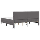 vidaXL Ágykeret LED szalagokkal fejtámlával Szürke 200 x 200 cm Műbőr