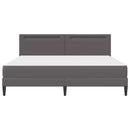 vidaXL Ágykeret LED szalagokkal fejtámlával Szürke 200 x 200 cm Műbőr