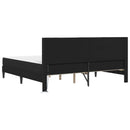 vidaXL Ágykeret LED szalagokkal fejtámlával Fekete 200 x 200 cm Műbőr