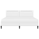 vidaXL Ágykeret LED szalagokkal fejtámlával Fehér 200 x 200 cm Műbőr